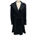 Load image into Gallery viewer, Akris Punto Black Flared Mid Length Wool Coat with Belt
