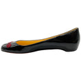 Load image into Gallery viewer, Christian Louboutin Black Patent Flats with Red Strass
