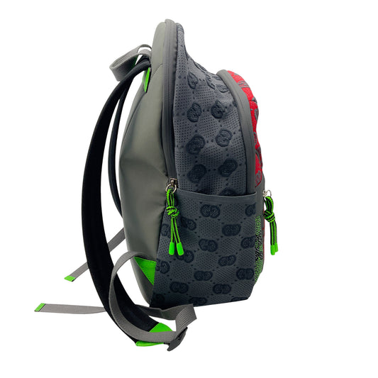 Gucci Grey / Red / Green Multi GG Nylon Backpack