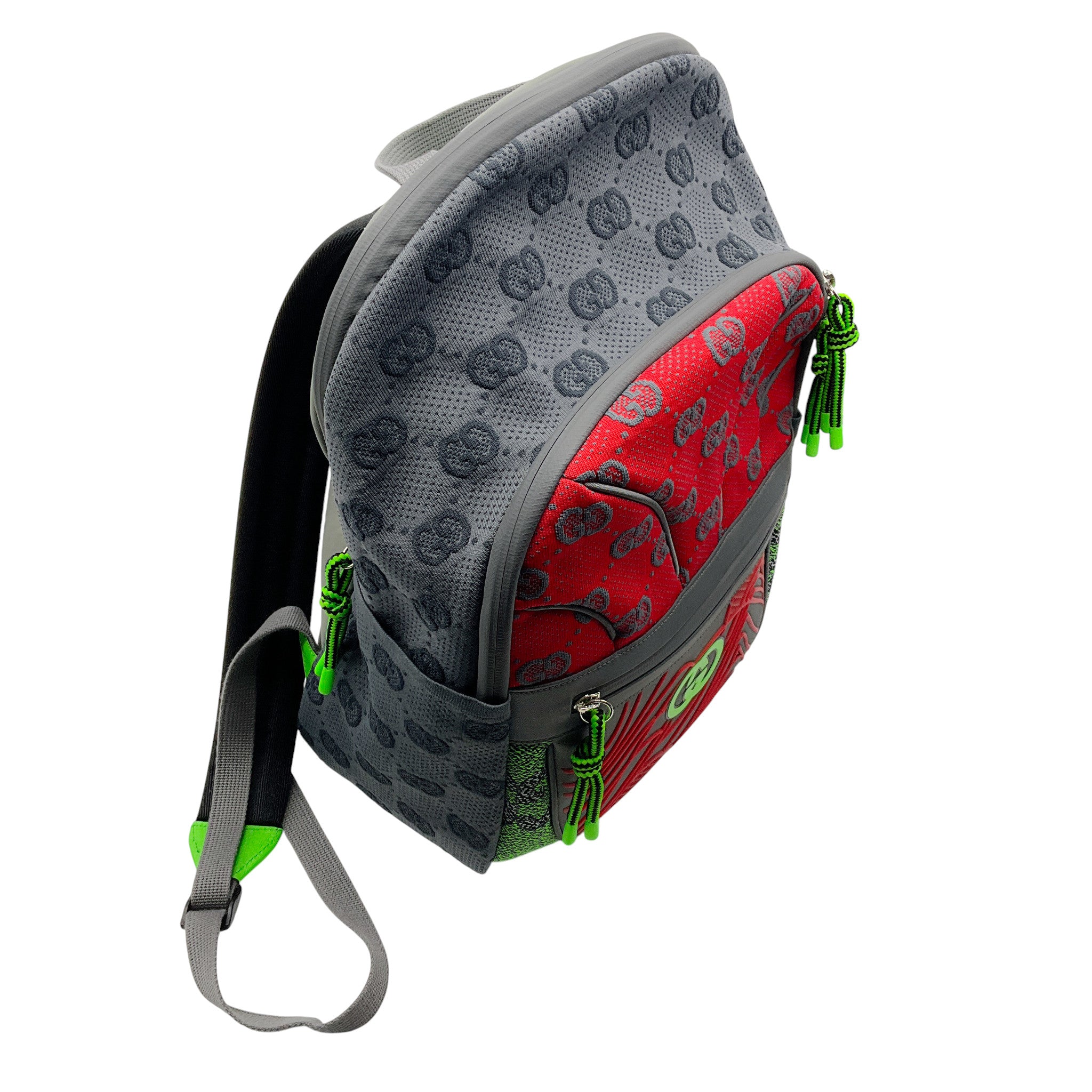 Gucci Grey / Red / Green Multi GG Nylon Backpack