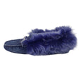 Load image into Gallery viewer, Tod's Blue Gommino Fur Lined Denim Flats / Loafers
