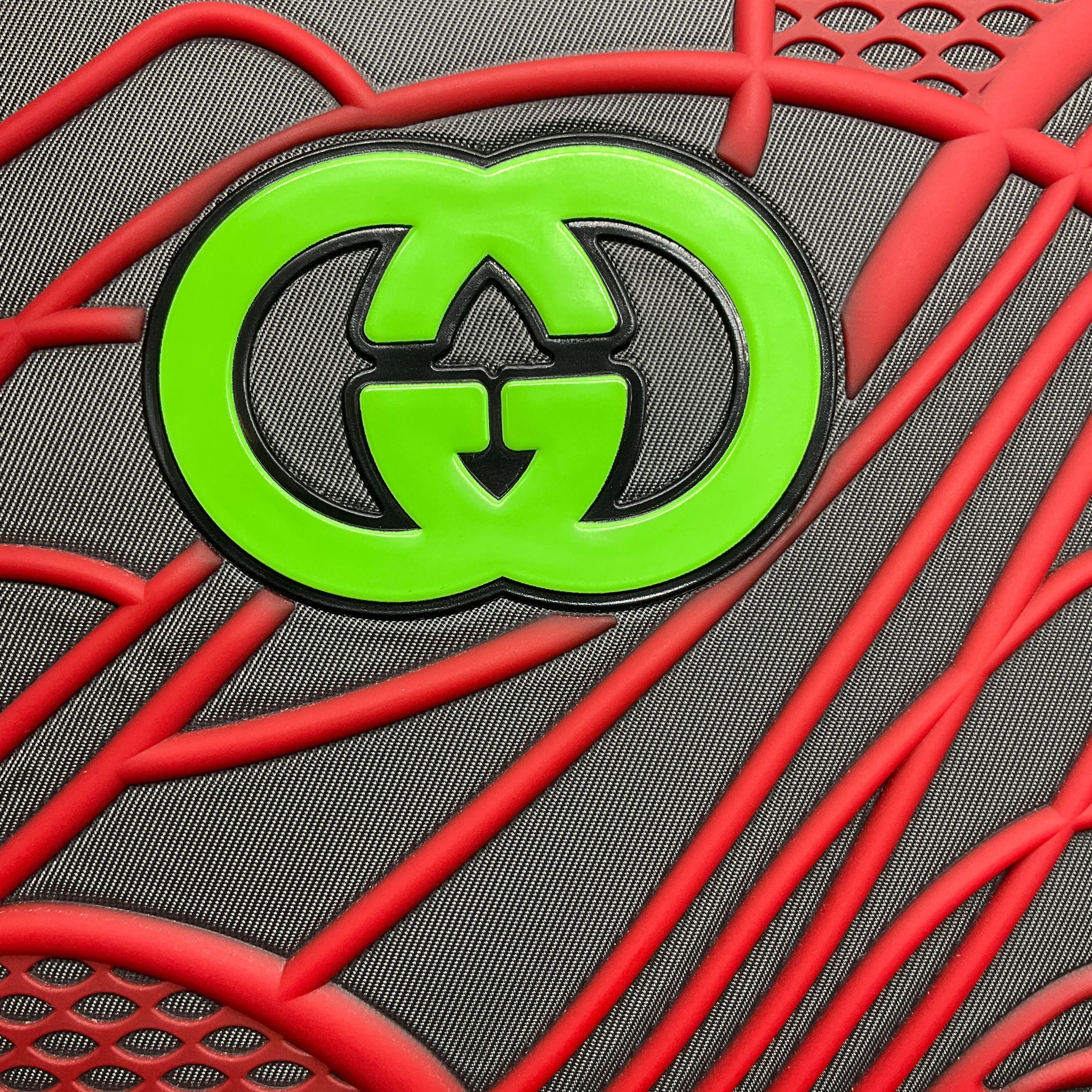 Gucci Grey / Red / Green Multi GG Nylon Backpack