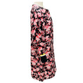 Load image into Gallery viewer, Marni Black / Pink / Red Floral Printed Long Sleeved Silk Mini Dress
