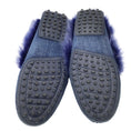 Load image into Gallery viewer, Tod's Blue Gommino Fur Lined Denim Flats / Loafers

