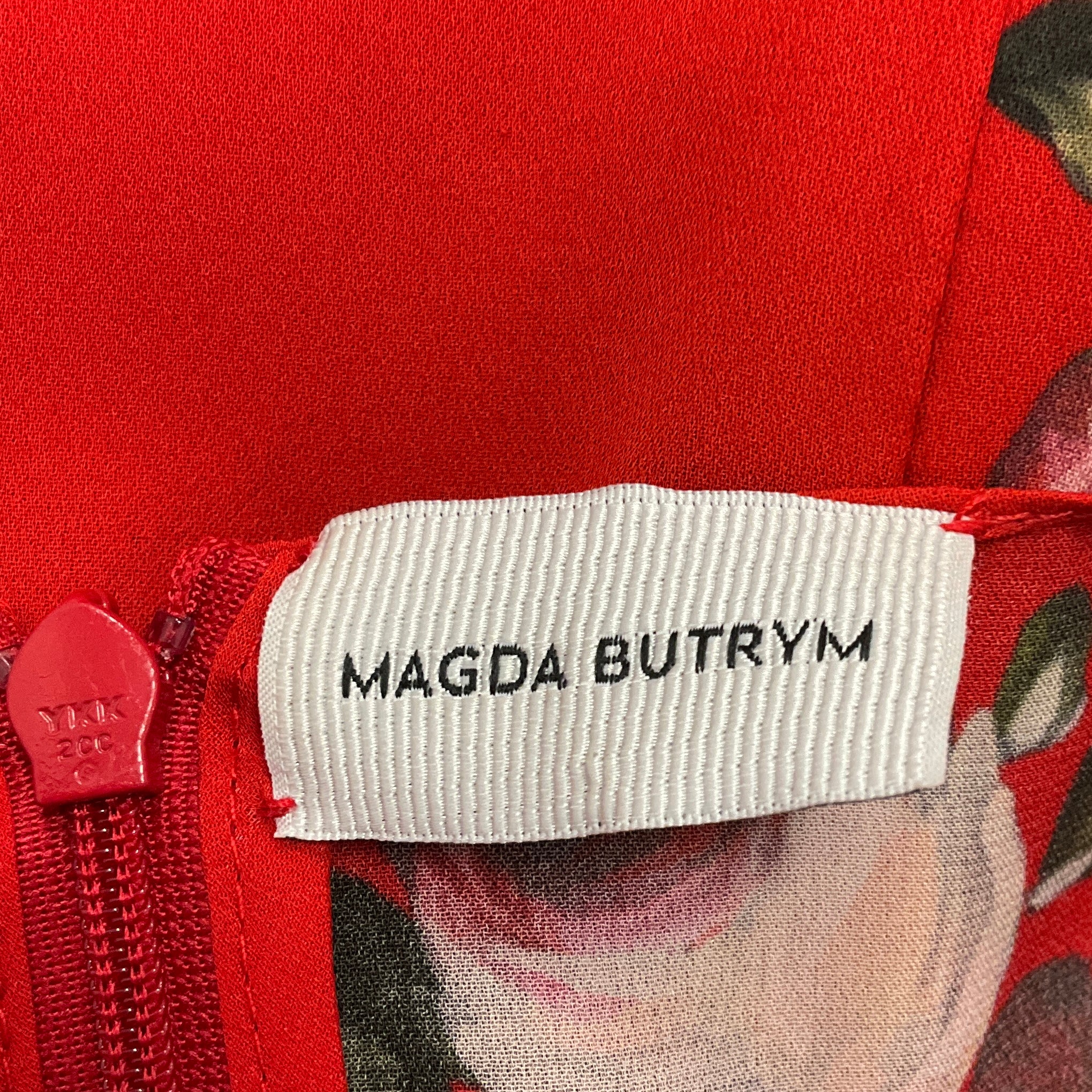 Magda Butrym Red Lesina Floral Printed Silk Mini Dress