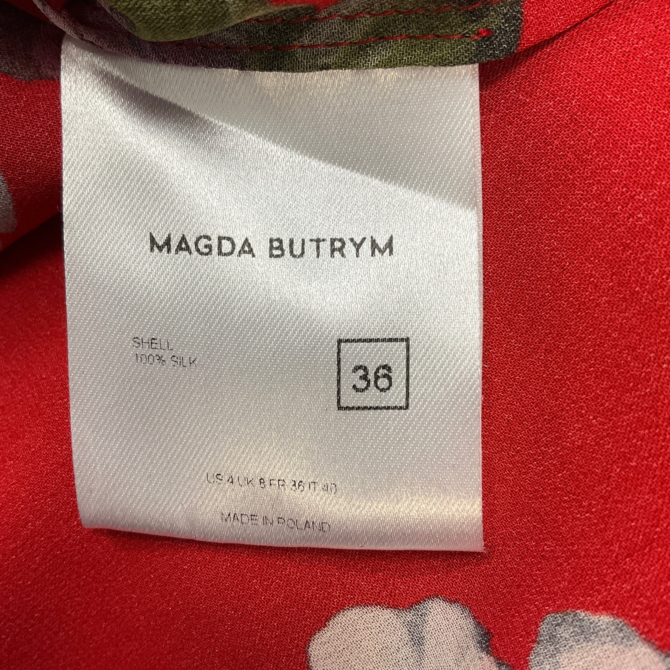 Magda Butrym Red Lesina Floral Printed Silk Mini Dress