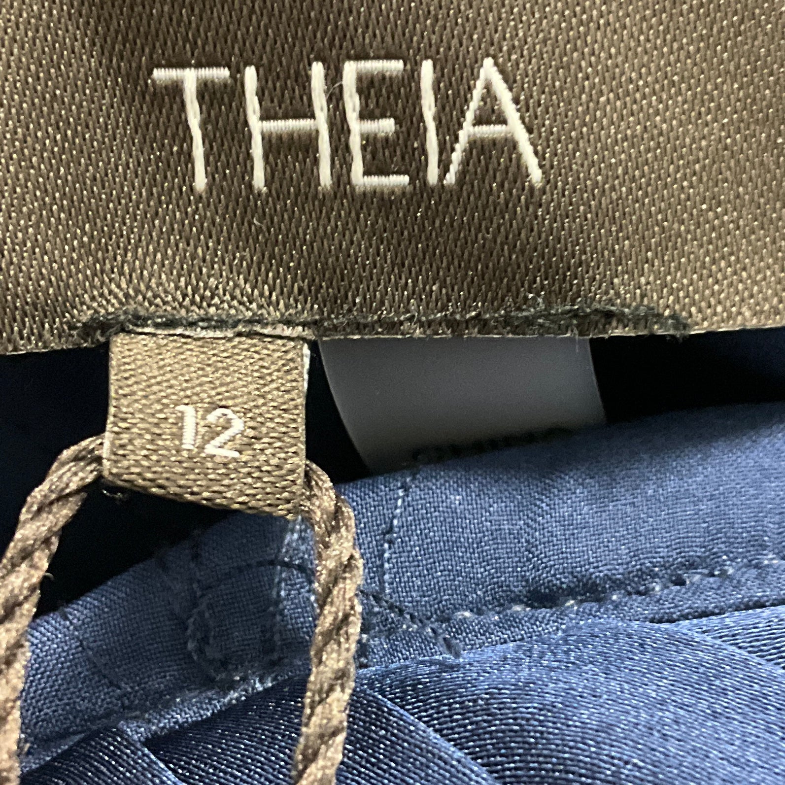 Theia Navy Anabella Textured Tulle Gown