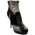 Load image into Gallery viewer, Jimmy Choo Black Metallic Distressed Platform Ankle Boots

