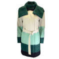 Load image into Gallery viewer, Akris Punto Green / Beige / Black Striped Mohair Coat
