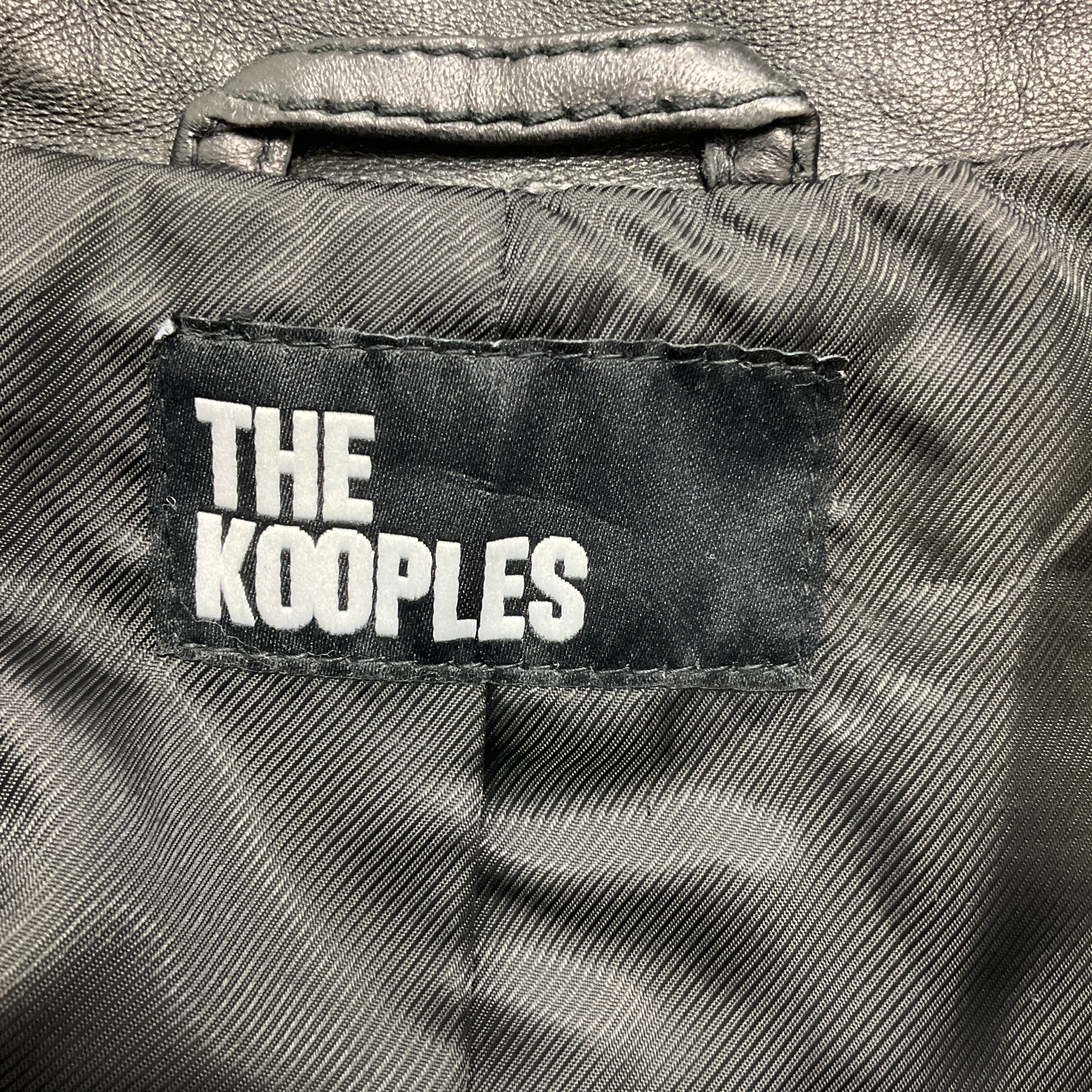 The Kooples Men's Black Lambskin Leather Moto Jacket