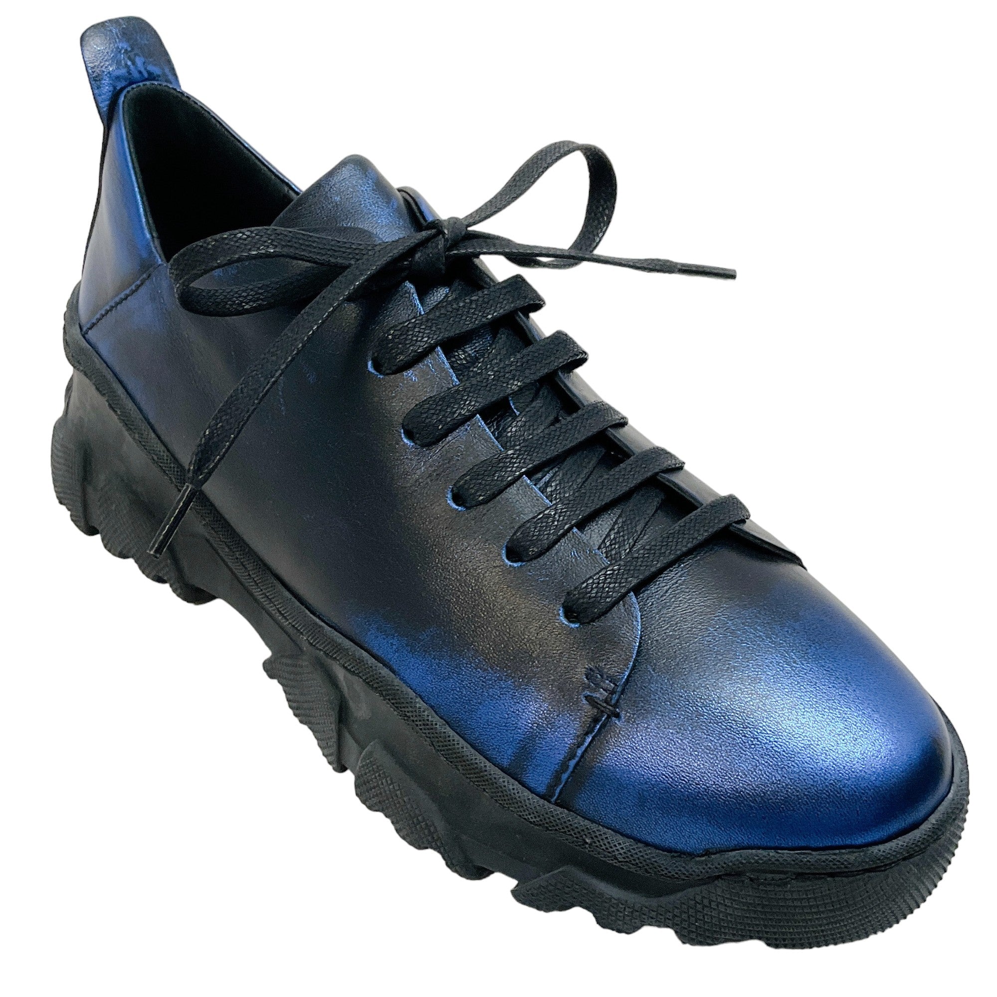 Henry Beguelin Metallic Blue Elletrico Sneakers