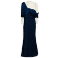 Load image into Gallery viewer, Theia Navy Anabella Textured Tulle Gown

