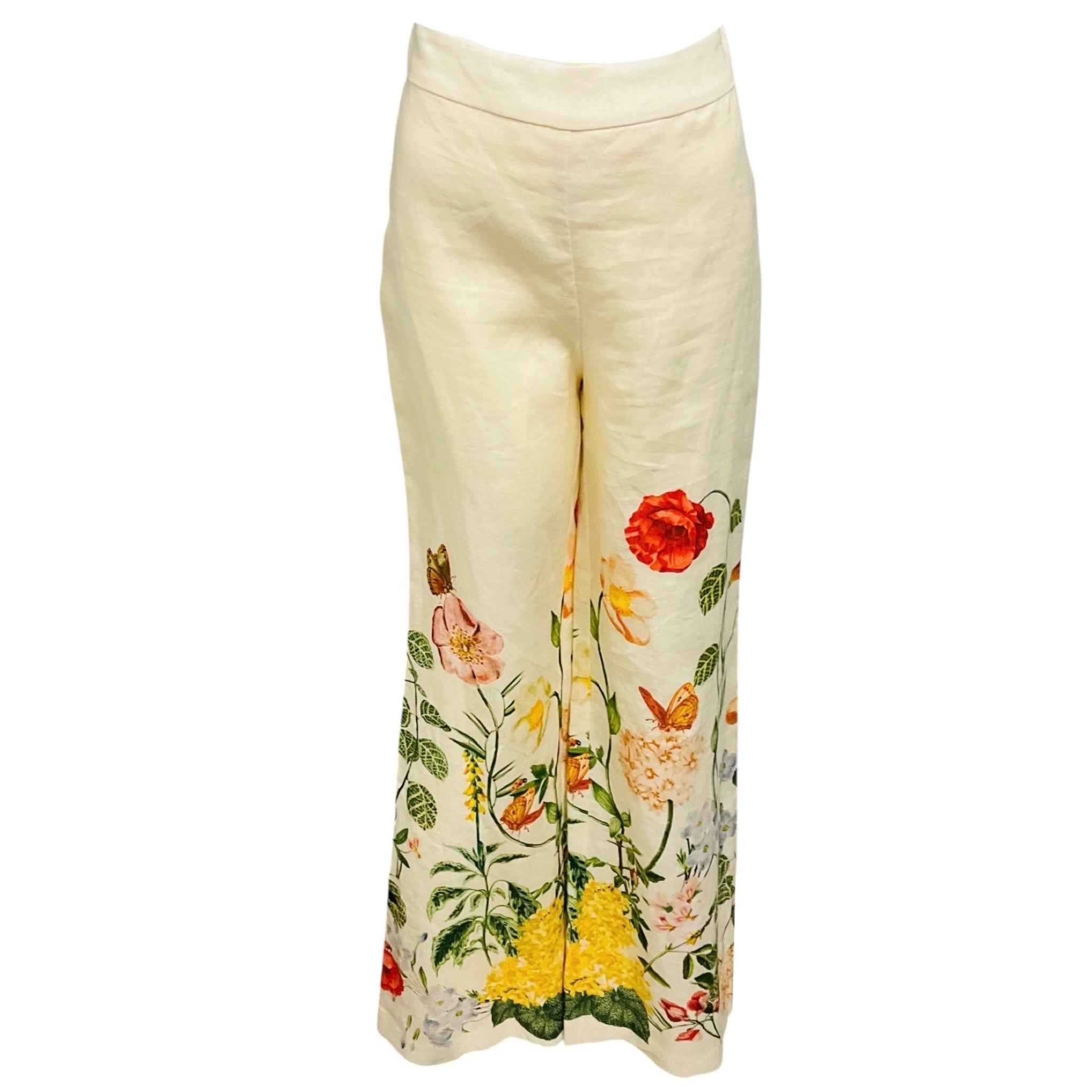 Cara Cara Ivory Multi Nectar Egret Mayflower Floral Wide Leg Pants