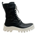 Load image into Gallery viewer, Henry Beguelin Black Perforated Leather Lace Up Boots
