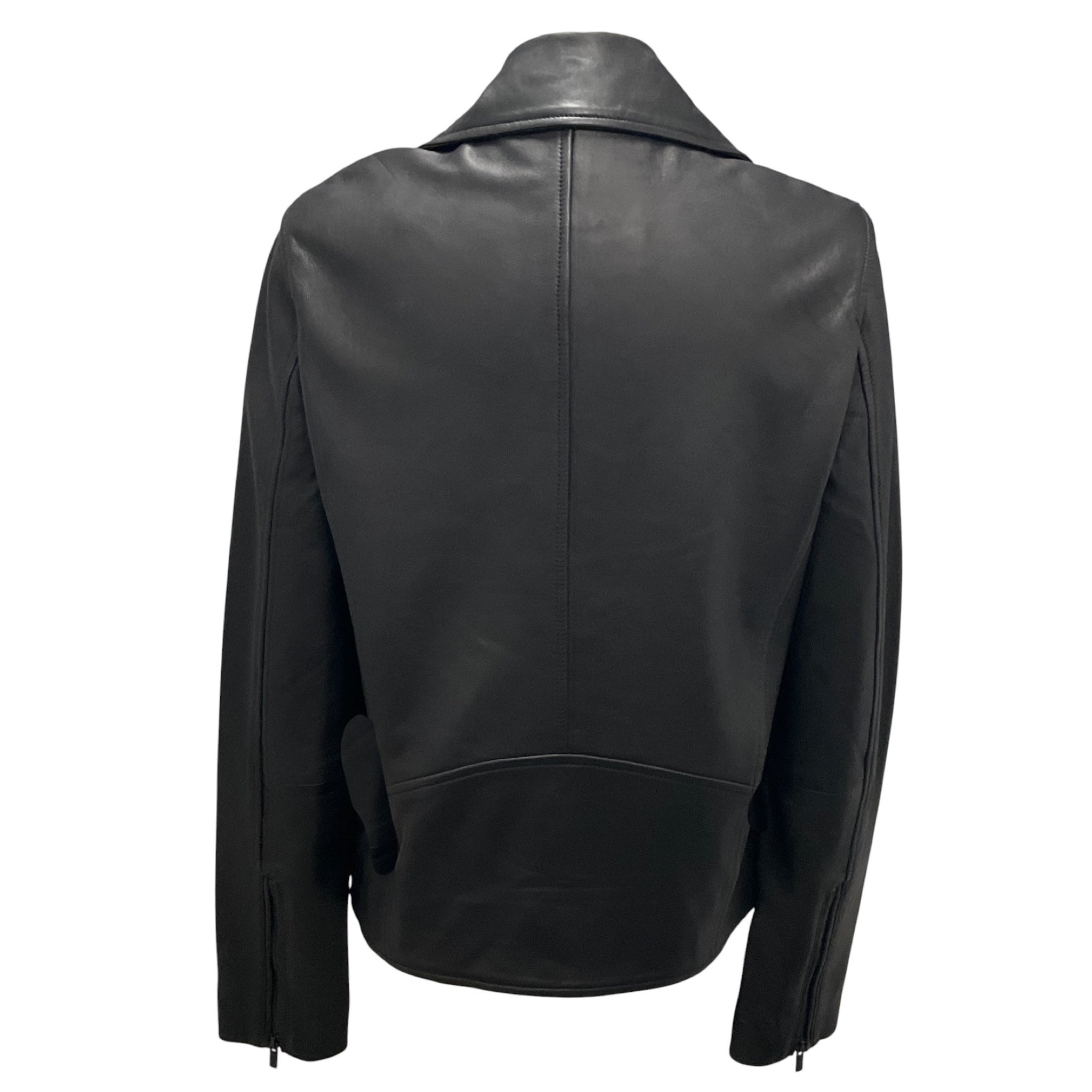 The Kooples Men's Black Lambskin Leather Moto Jacket