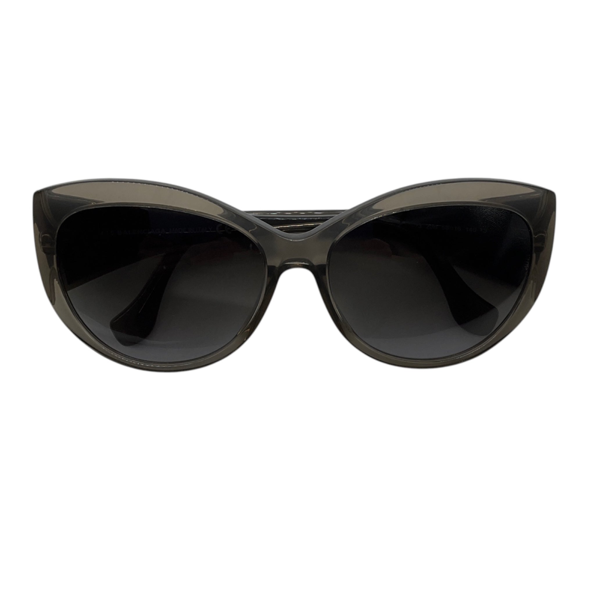 Balenciaga Grey Gradient Lens Cat Eye Acetate Sunglasses