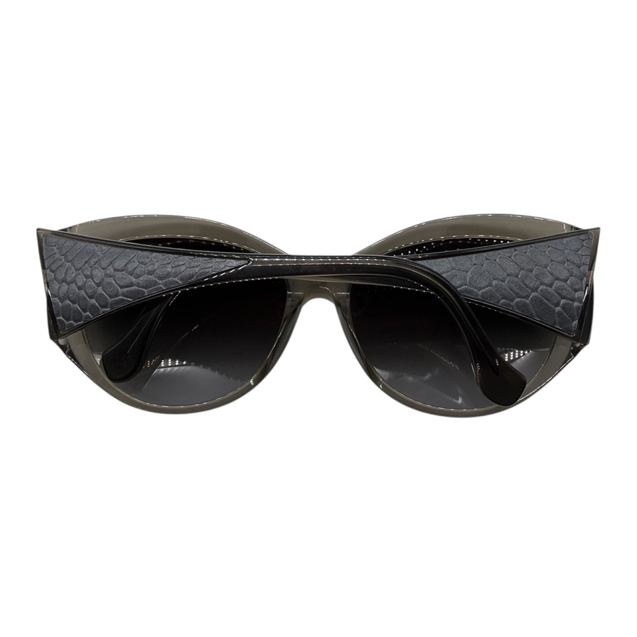 Balenciaga Grey Gradient Lens Cat Eye Acetate Sunglasses