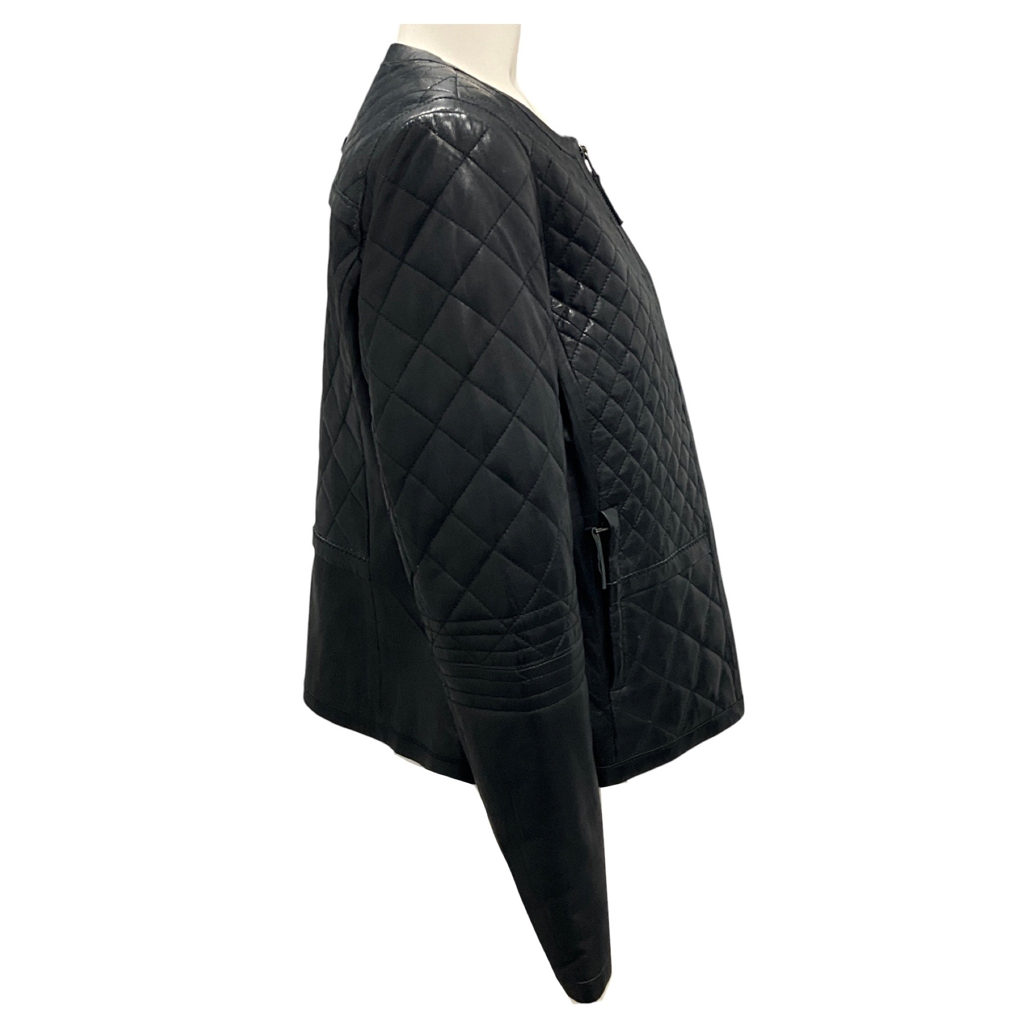 HiSO Black Lion Quilted Leather Jacket