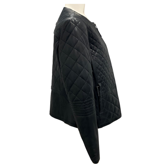 HiSO Black Lion Quilted Leather Jacket
