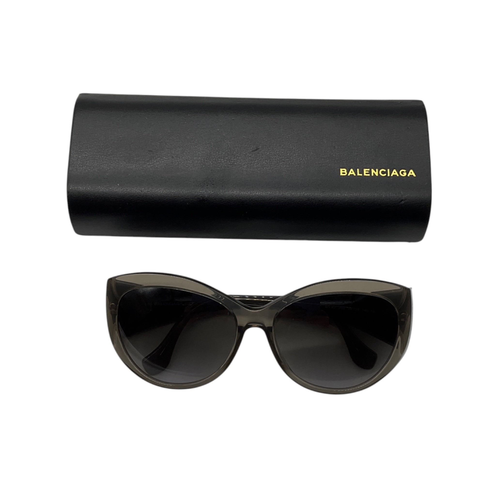 Balenciaga Grey Gradient Lens Cat Eye Acetate Sunglasses