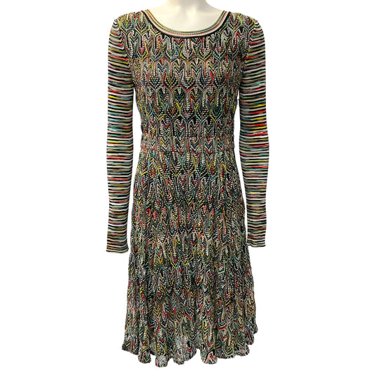 Missoni Orange / Mint / Multi Knit Long Sleeved Dress
