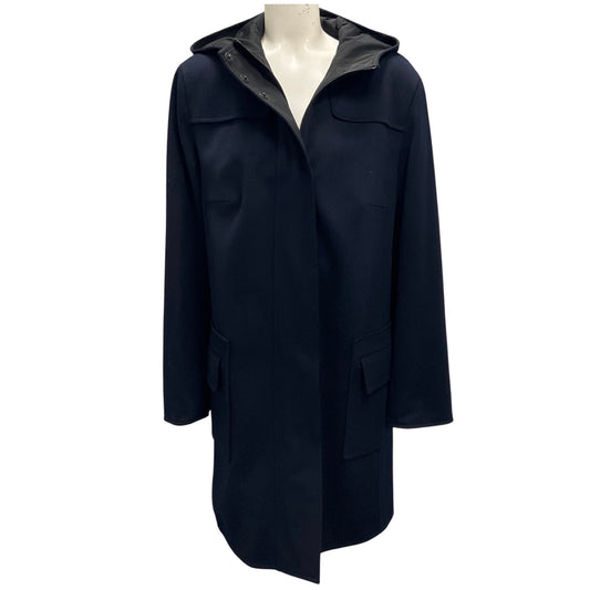 Akris Punto Navy / Black Reversible Wool and Tessuto Coat