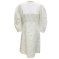 Load image into Gallery viewer, Chloe White Balloon Sleeve Linen and Cotton Dress
