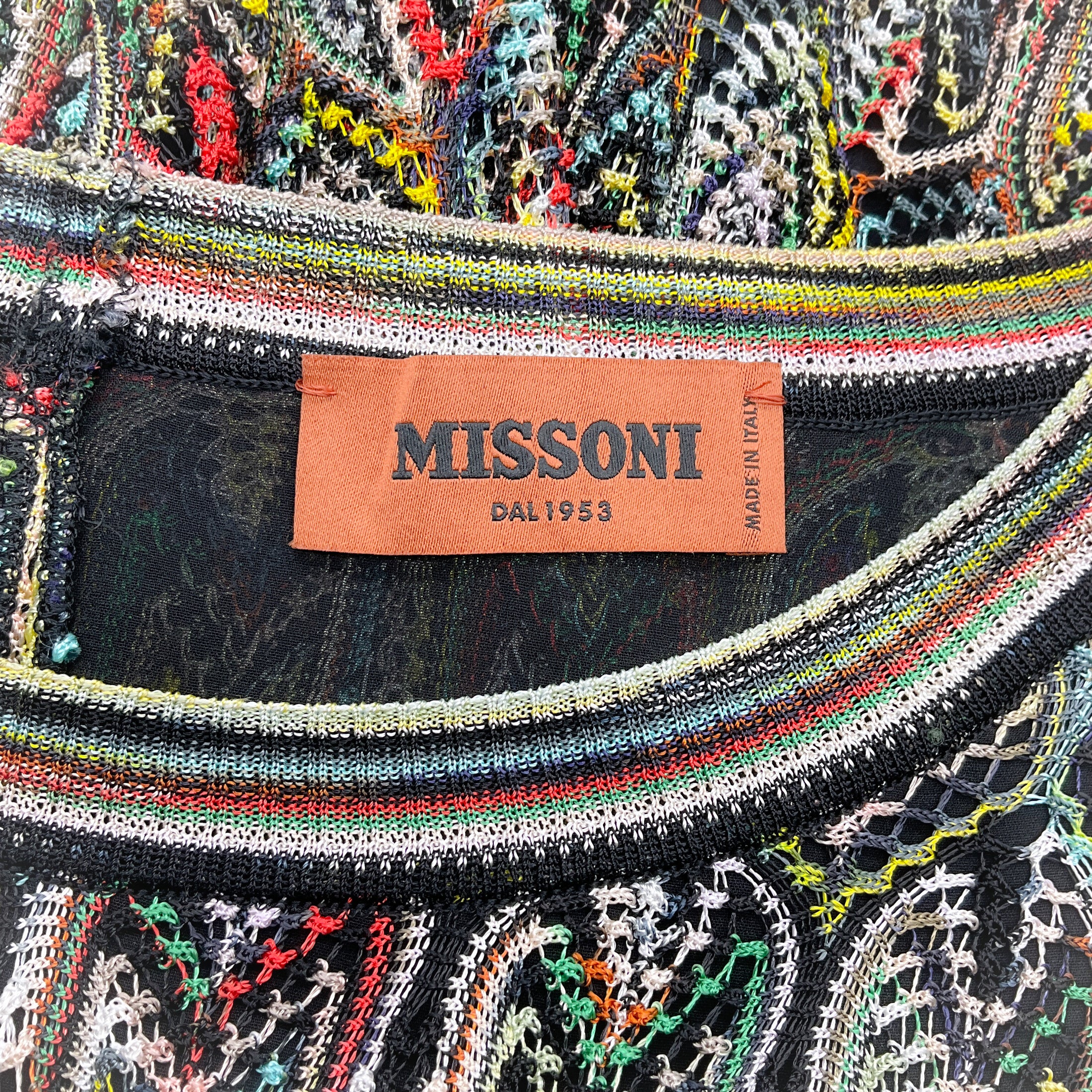 Missoni Orange / Mint / Multi Knit Long Sleeved Dress