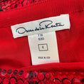 Load image into Gallery viewer, Oscar de la Renta Red / Black Sequined Wool Skirt
