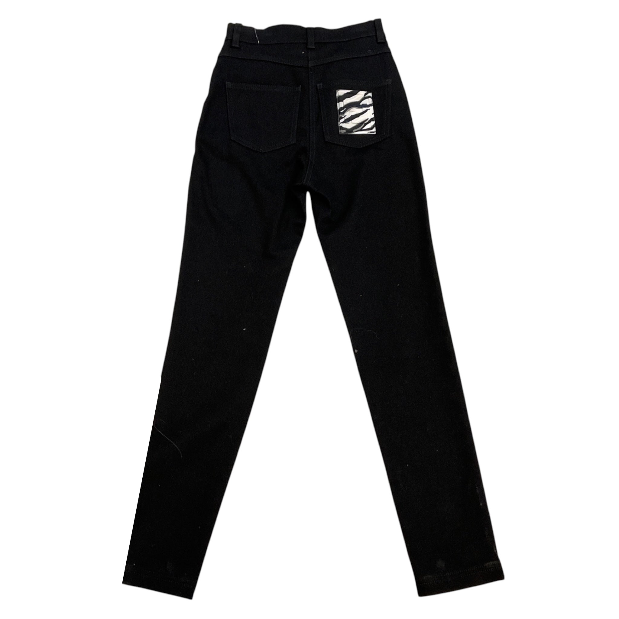 Fendi Black Denim Cotton Jeans with FF Logo Patch