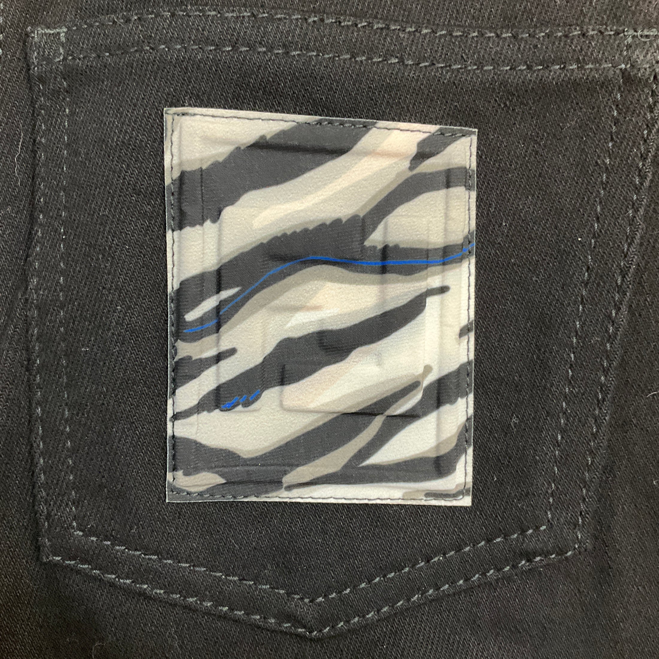 Fendi Black Denim Cotton Jeans with FF Logo Patch