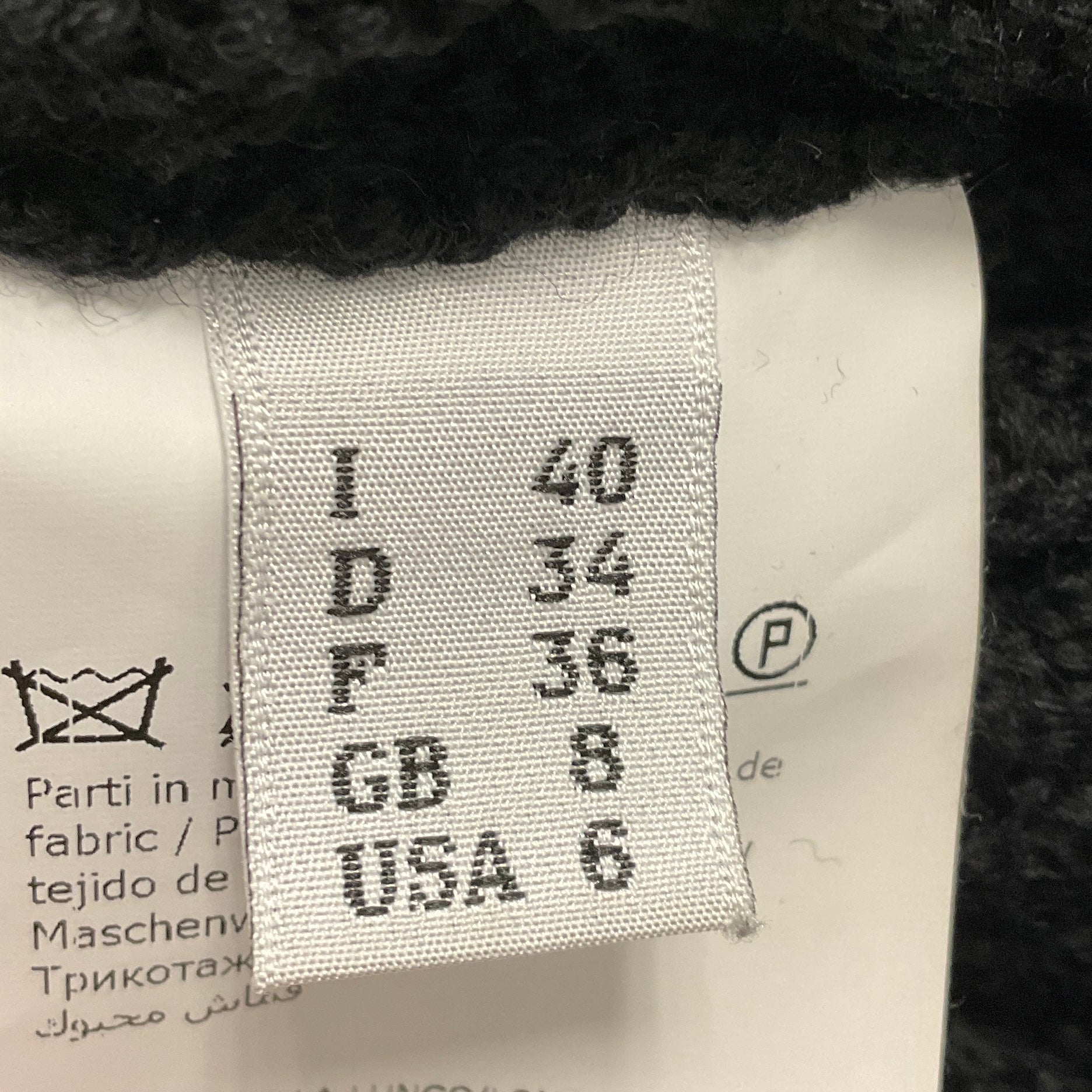 Boutique Moschino Black / Cream Ruffled Wool Knit Long Cardigan Sweater