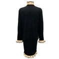 Load image into Gallery viewer, Boutique Moschino Black / Cream Ruffled Wool Knit Long Cardigan Sweater
