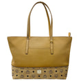 Load image into Gallery viewer, MCM Beige Leather Wilder Visetos Leather Shopper Tote Handbag
