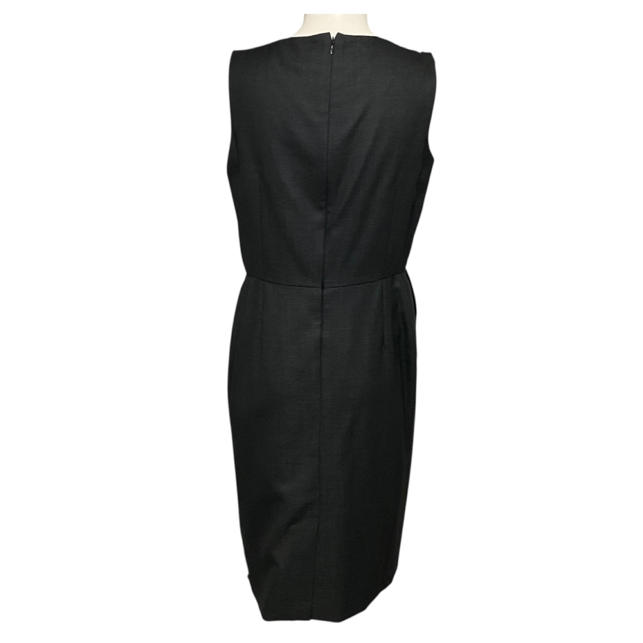 Yves Saint Laurent Charcoal Grey Sleeveless Wool and Silk Midi Dress