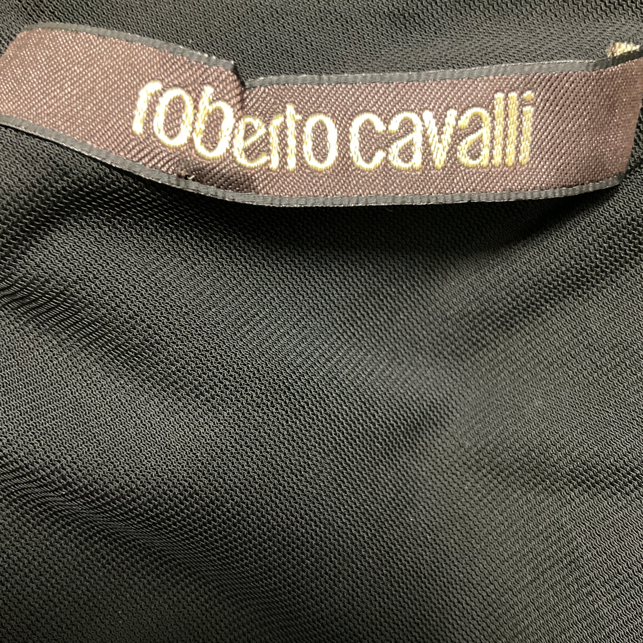 Roberto Cavalli Black One Shoulder Stretch Jersey Cocktail Dress