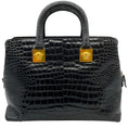 Load image into Gallery viewer, Versace Vintage 1990's Black Croc Embossed Satchel
