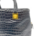 Load image into Gallery viewer, Versace Vintage 1990's Black Croc Embossed Satchel
