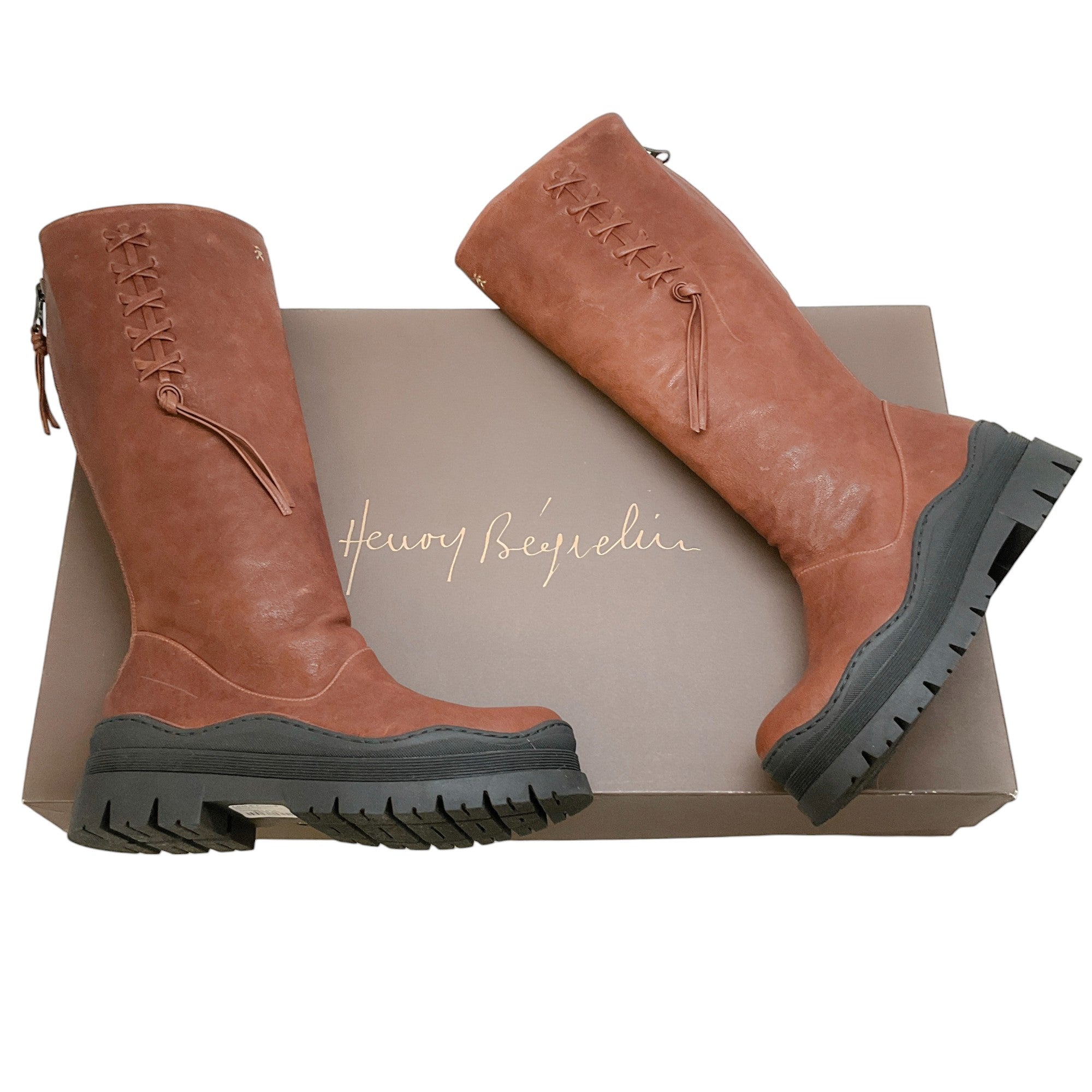 Henry Beguelin Brown Leather Stivale Boots