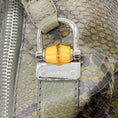 Load image into Gallery viewer, Gucci Green Python Bamboo Bar Bag
