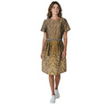Load image into Gallery viewer, Oscar de la Renta Taupe Multi Bead Embellished and Embroidered Short Sleeved Flared Cocktail Dress
