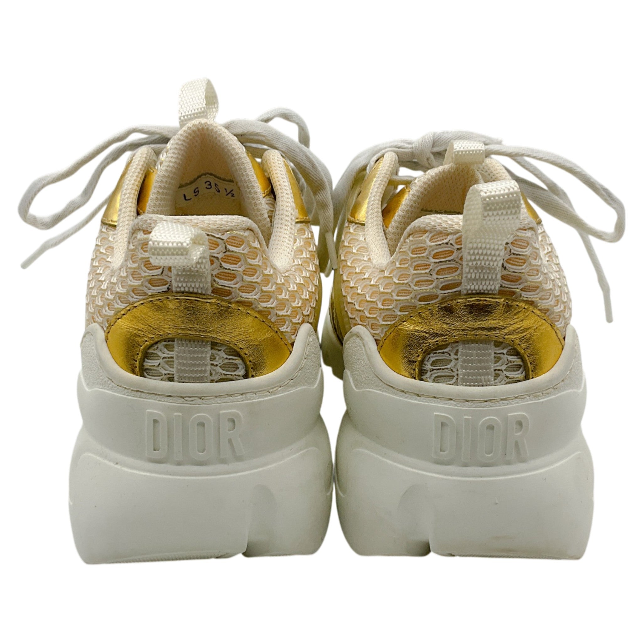Christian Dior White / Gold D Connect Sneakers