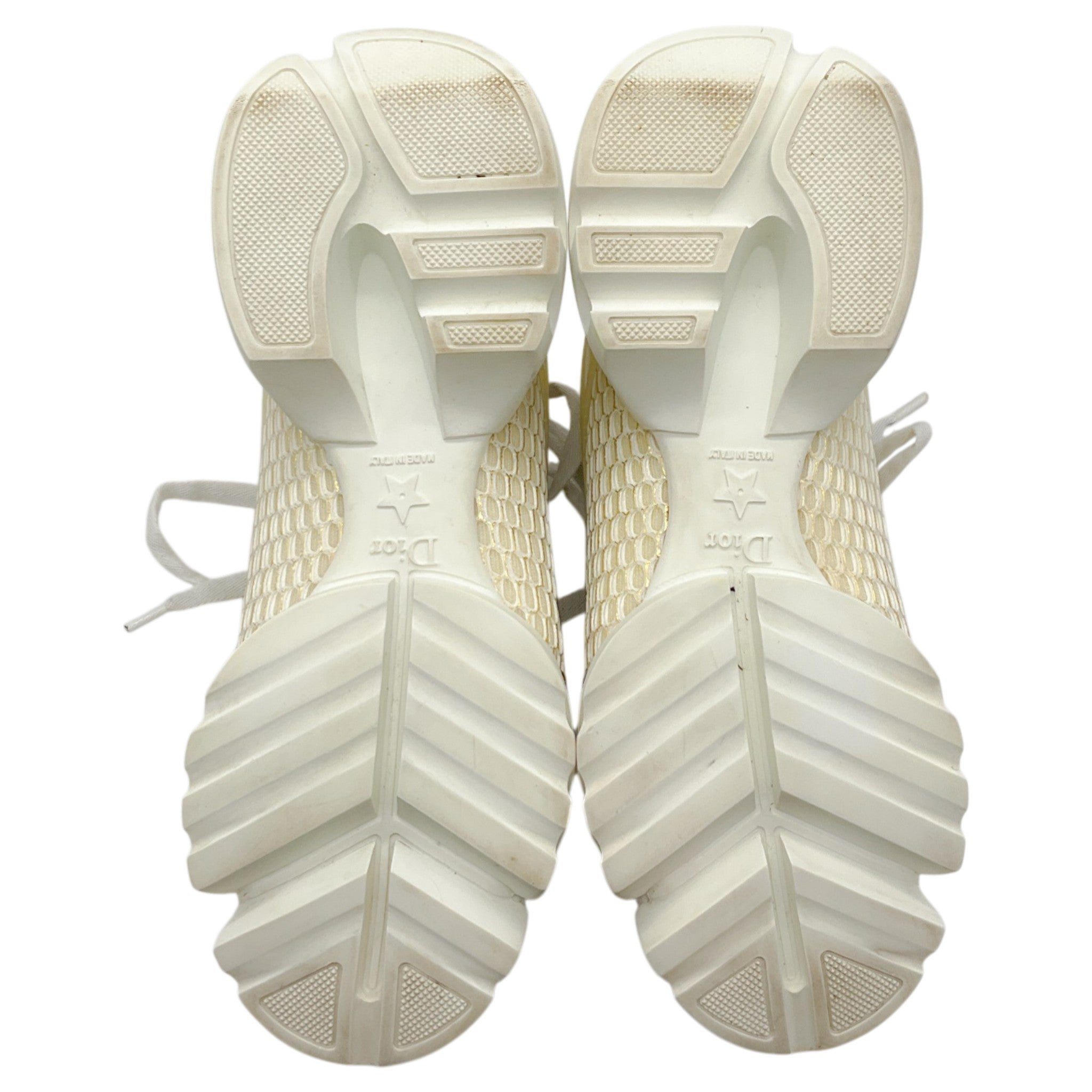 Christian Dior White / Gold D Connect Sneakers