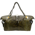 Load image into Gallery viewer, Gucci Green Python Bamboo Bar Bag

