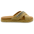 Load image into Gallery viewer, Prada Beige Raffia Crystal Embellished Slide Sandals
