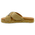 Load image into Gallery viewer, Prada Beige Raffia Crystal Embellished Slide Sandals
