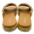 Load image into Gallery viewer, Prada Beige Raffia Crystal Embellished Slide Sandals
