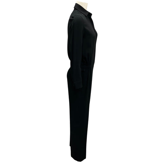 Maison Martin Margiela Black Long Sleeved Cinched Waist Crepe Jumpsuit