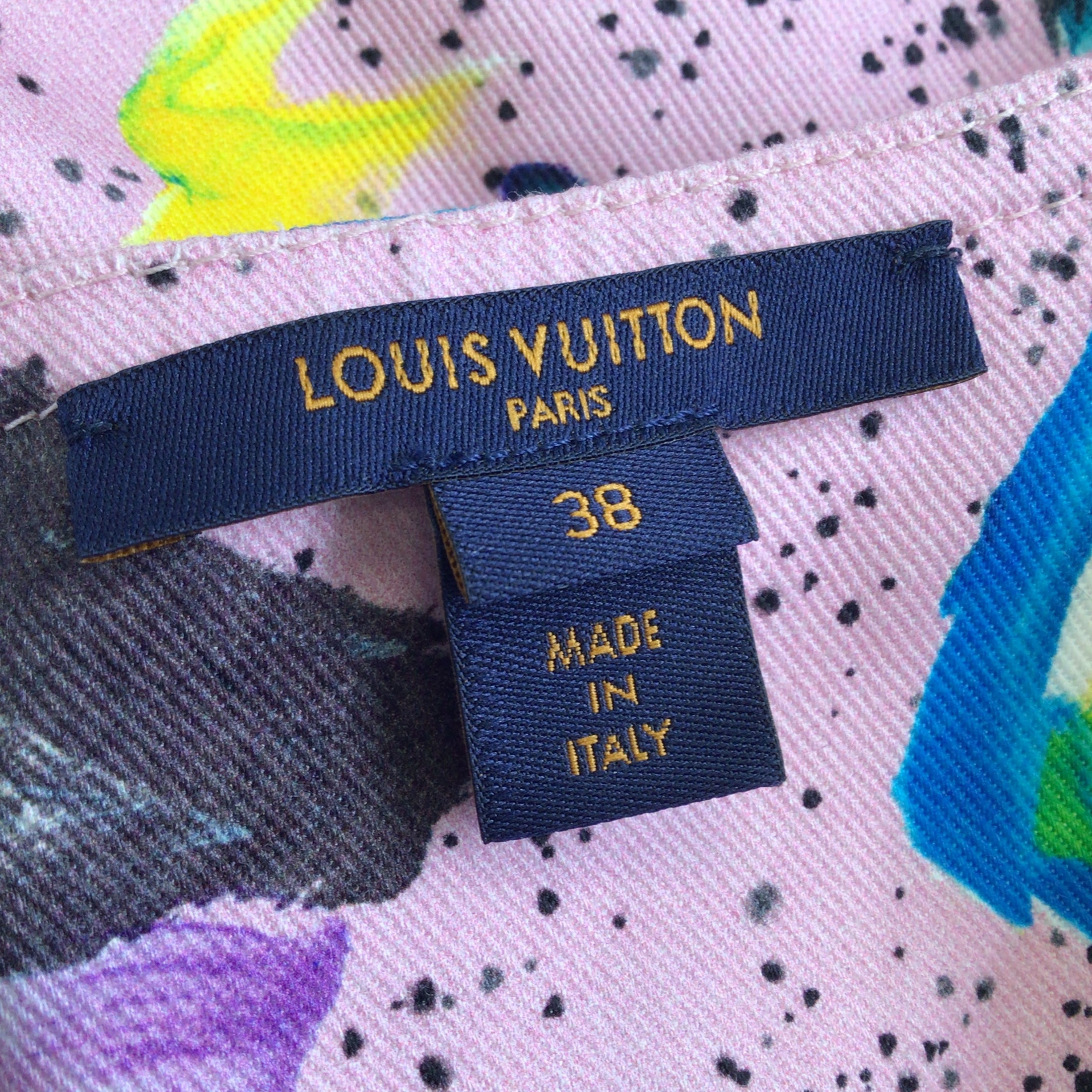 Louis Vuitton Pink Multi Printed Full Zip Cotton Dress