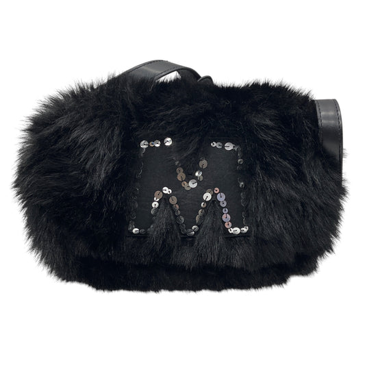 Marni Black Faux Fur Shoulder Bag